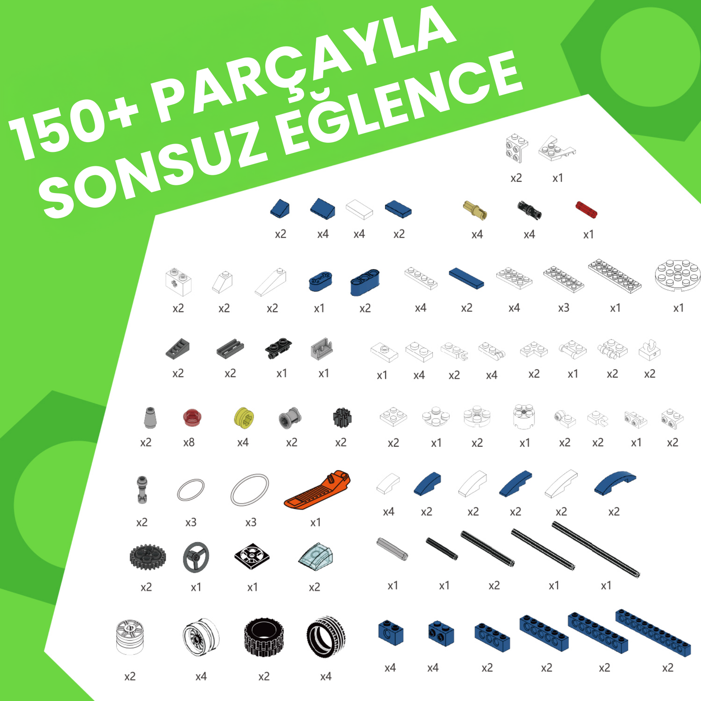 Makerzoid Fun Building Blocks 150 Parça 30+ Model
