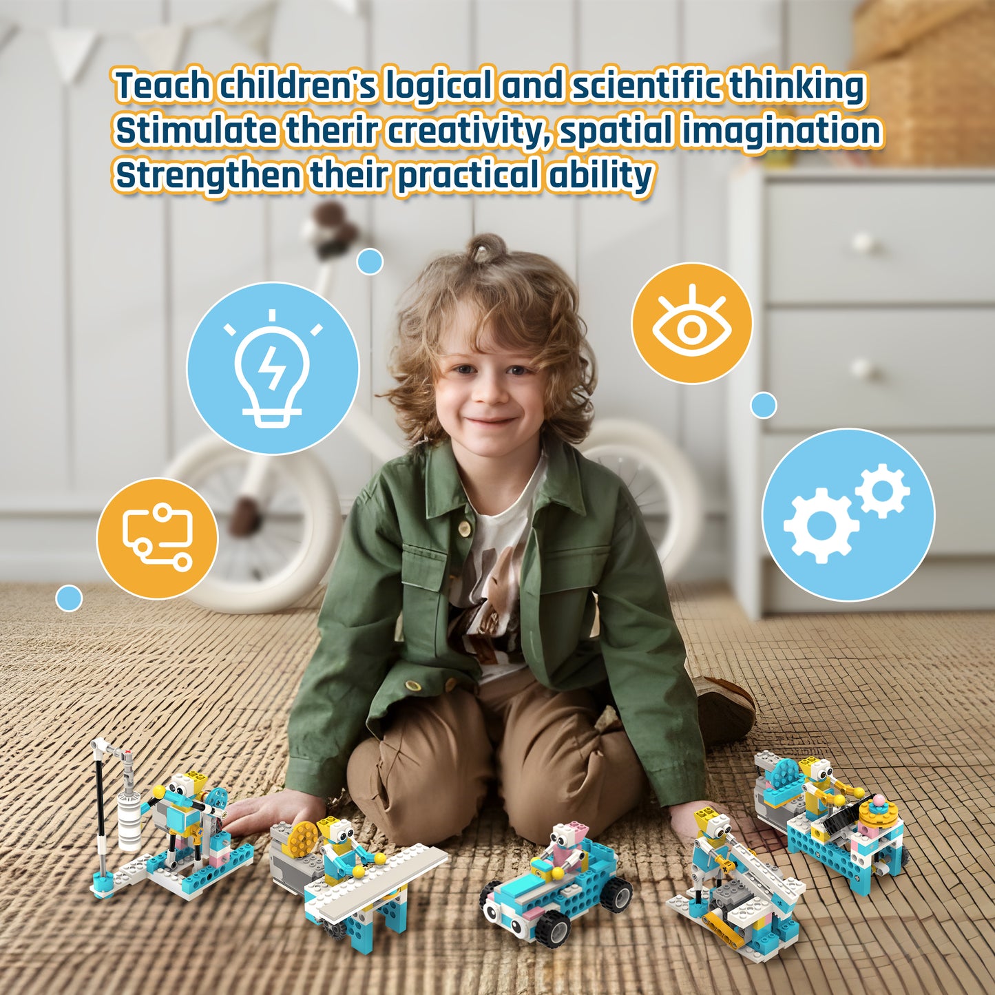 Makerzoid Smart Robot Standard | 300 Pieces, 72+ Models | STEM Coding & Robotics Kit for Ages 6+