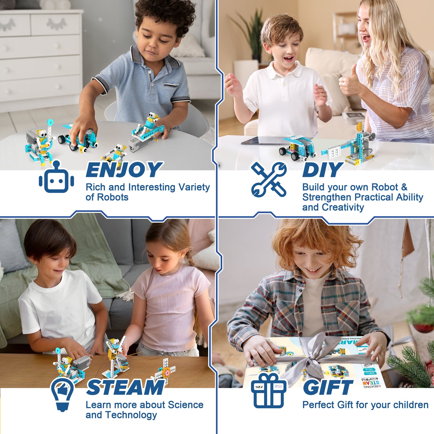 Makerzoid Smart Robot Standard | 300 Pieces, 72+ Models | STEM Coding & Robotics Kit for Ages 6+