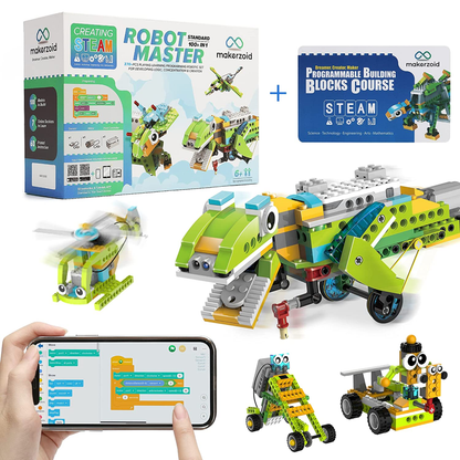 Makerzoid Robot Master Standard 370 Parça 100+ Model Robot Kodlama Seti 6+ Yaş