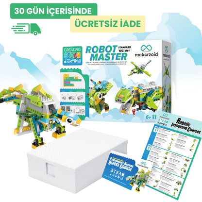 Makerzoid Robot Master Standard 370 Parça 100+ Model Robot Kodlama Seti 6+ Yaş