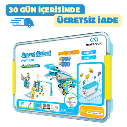 Makerzoid Smart Robot Premium 400 Parça 200+ Model Robot Kodlama Seti 6+ Yaş
