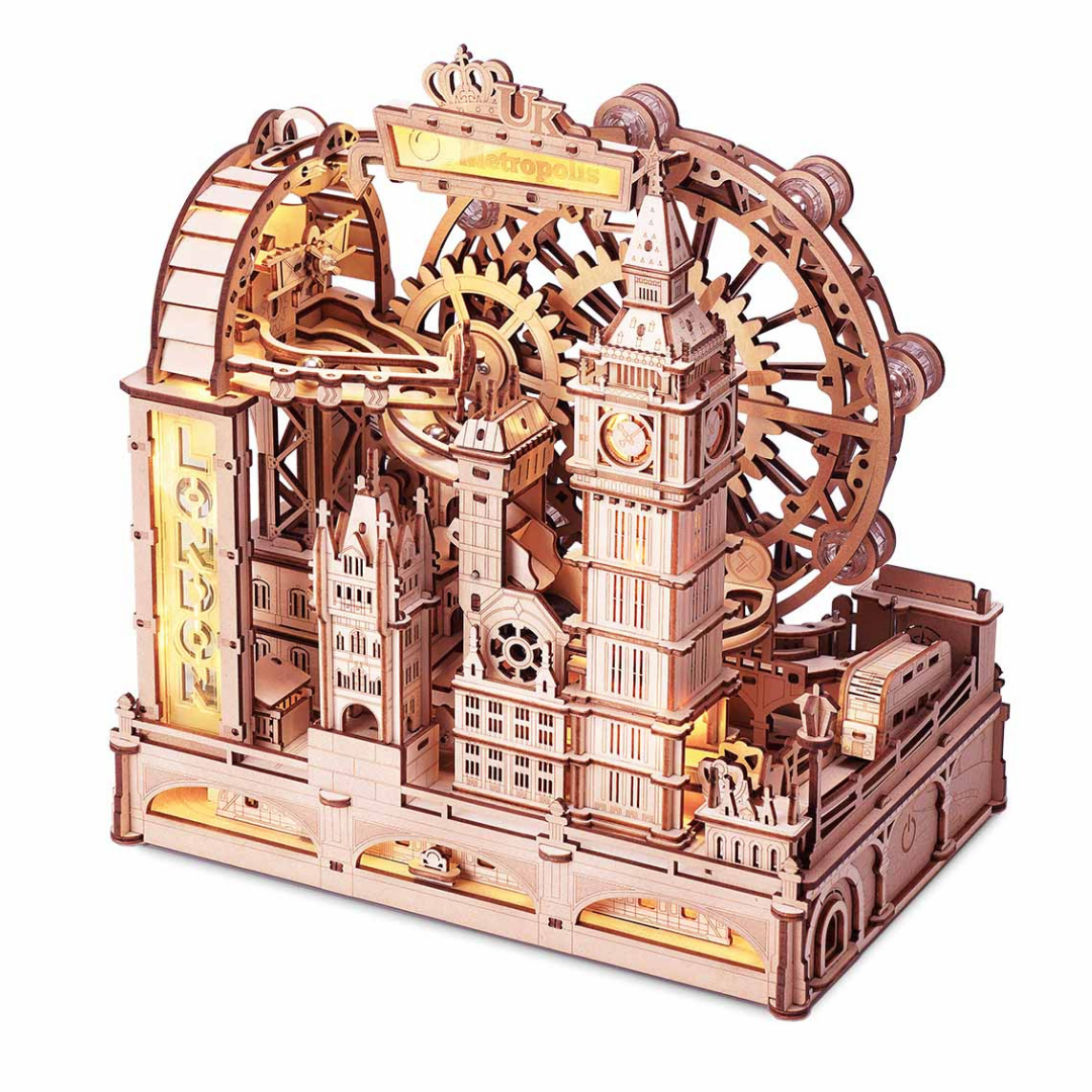 ROKR Marble Travel | London Edition | 3D Wooden Puzzle & Marble Run