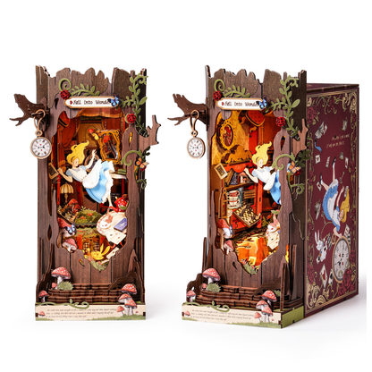Rolife Book Nook | Dive into Wonderland | DIY 3D Miniature Bookshelf Insert Kit