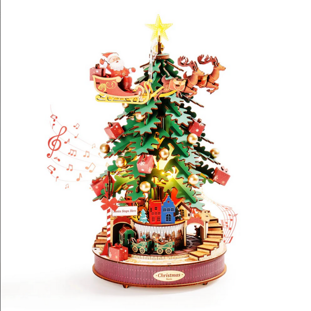 Rolife Music Dreamer | Christmas Melody Tree | DIY Wooden Music Box Puzzle