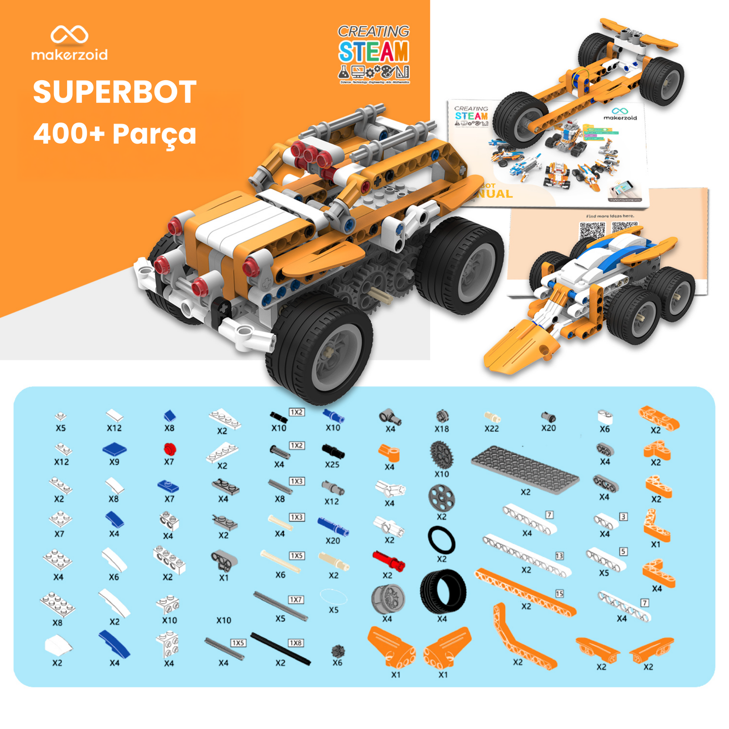 Makerzoid Superbot 400 Parça 26+ Model