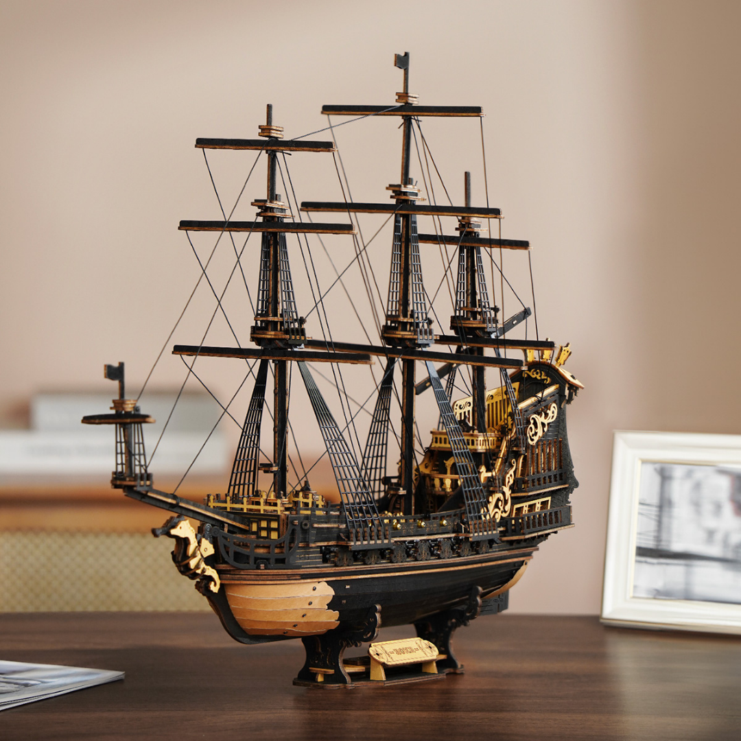 ROKR Seahorse Sailboat | DIY 3D Wooden Puzzle | Nautical Mechanical Model Kit