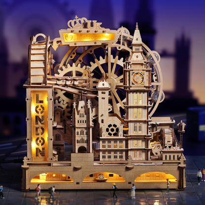 ROKR Marble Travel | London Edition | 3D Wooden Puzzle & Marble Run