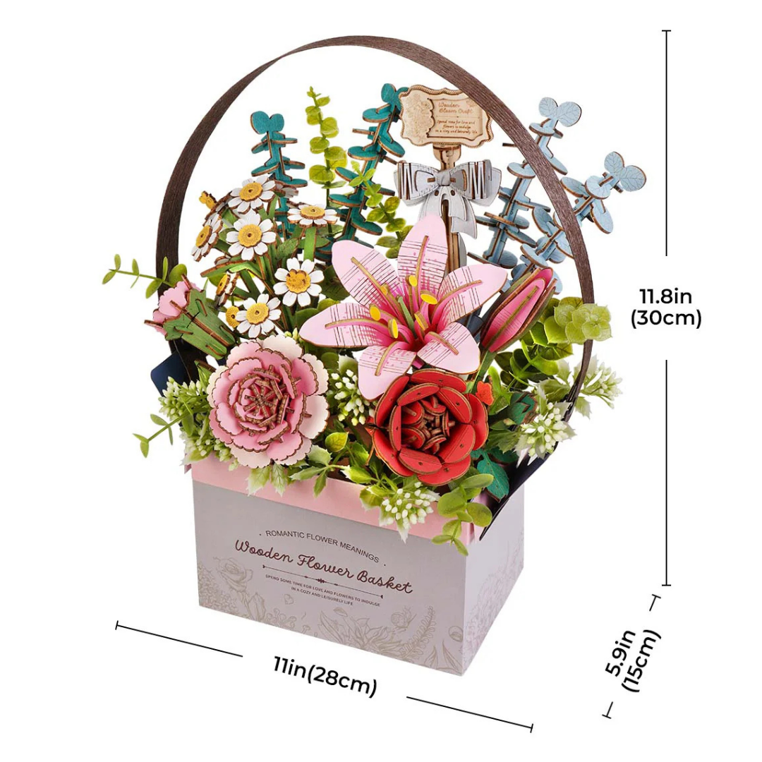 Rowood Wooden Flower Basket