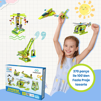 Makerzoid Diverse Building Blocks 370 Parça 100+ Model