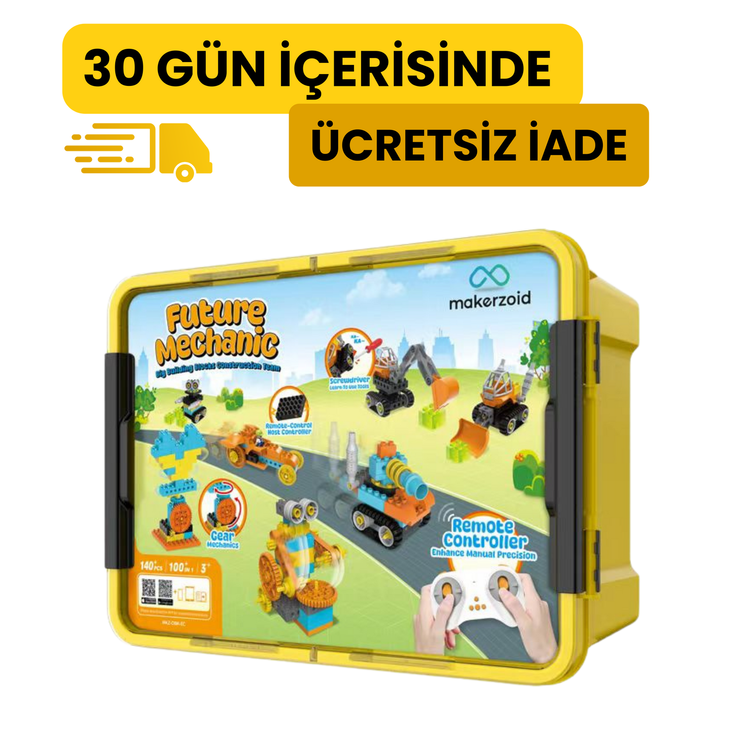 Future Mechanic – Big Building Blocks Construction Team 140 Parça 100 Model 3+ Yaş