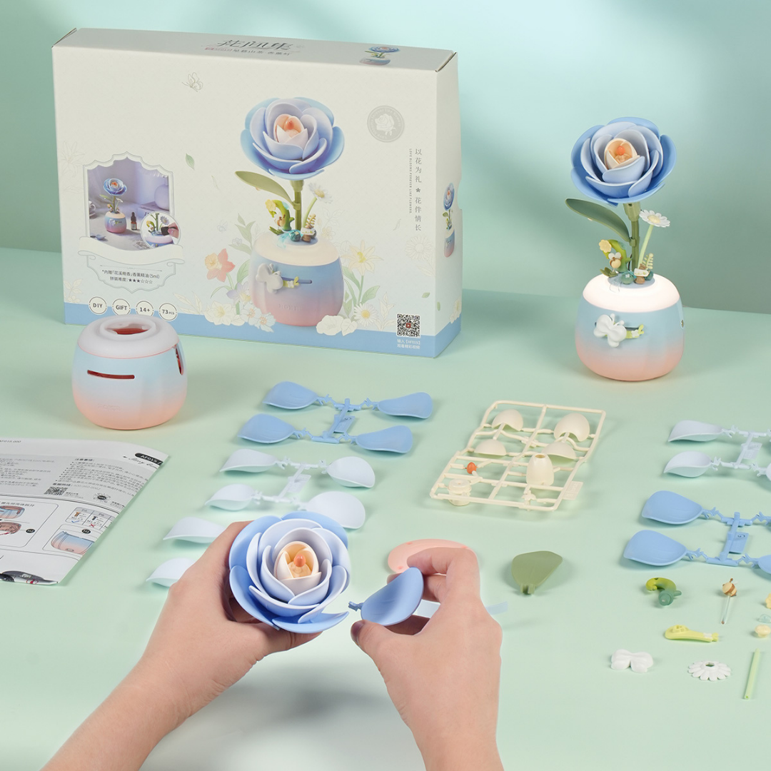 ROKR Floral Art | Camellia Lamp | DIY Wooden Puzzle & Ambient Light