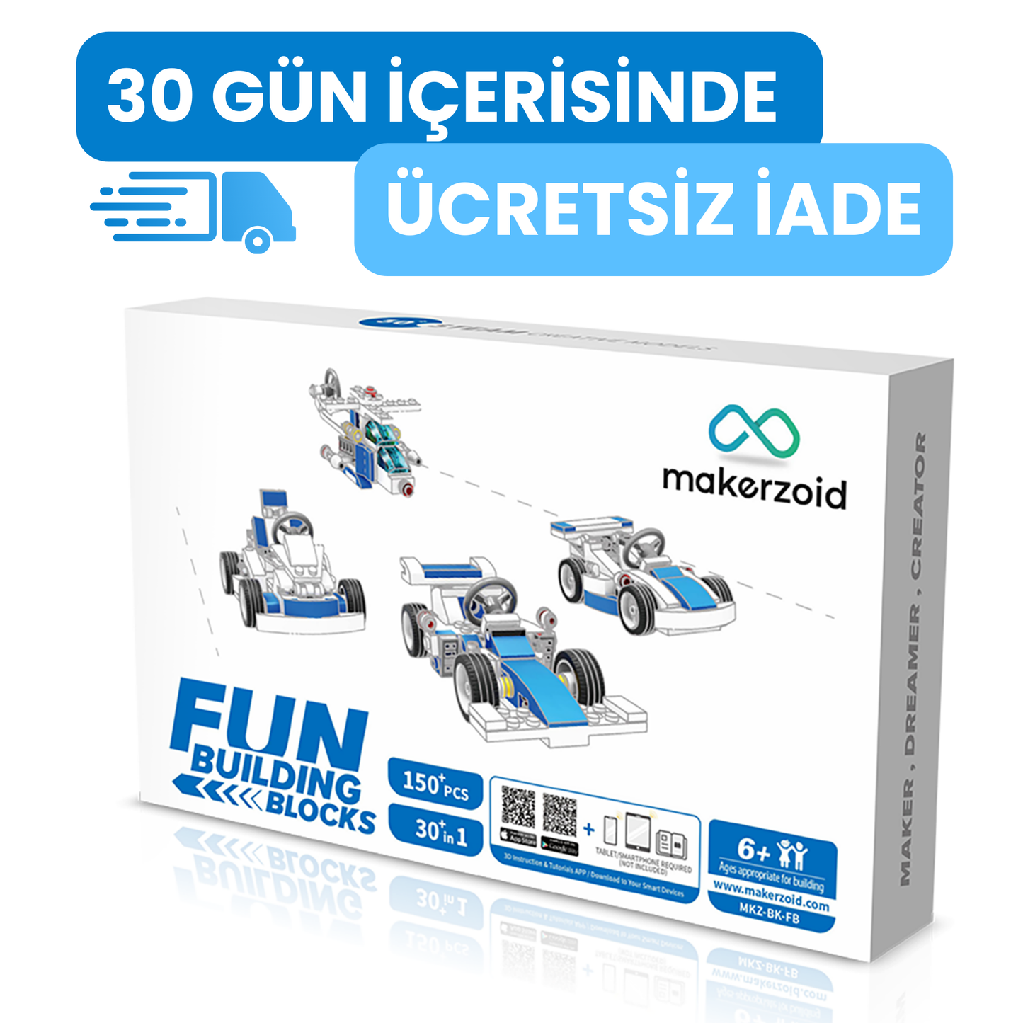 Makerzoid Fun Building Blocks 150 Parça 30+ Model