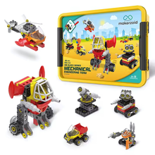 Makerzoid Mechanical Engineering Team | 100 Pieces, 40+ Models | Early Robotics & Building Kit for Ages 3+
