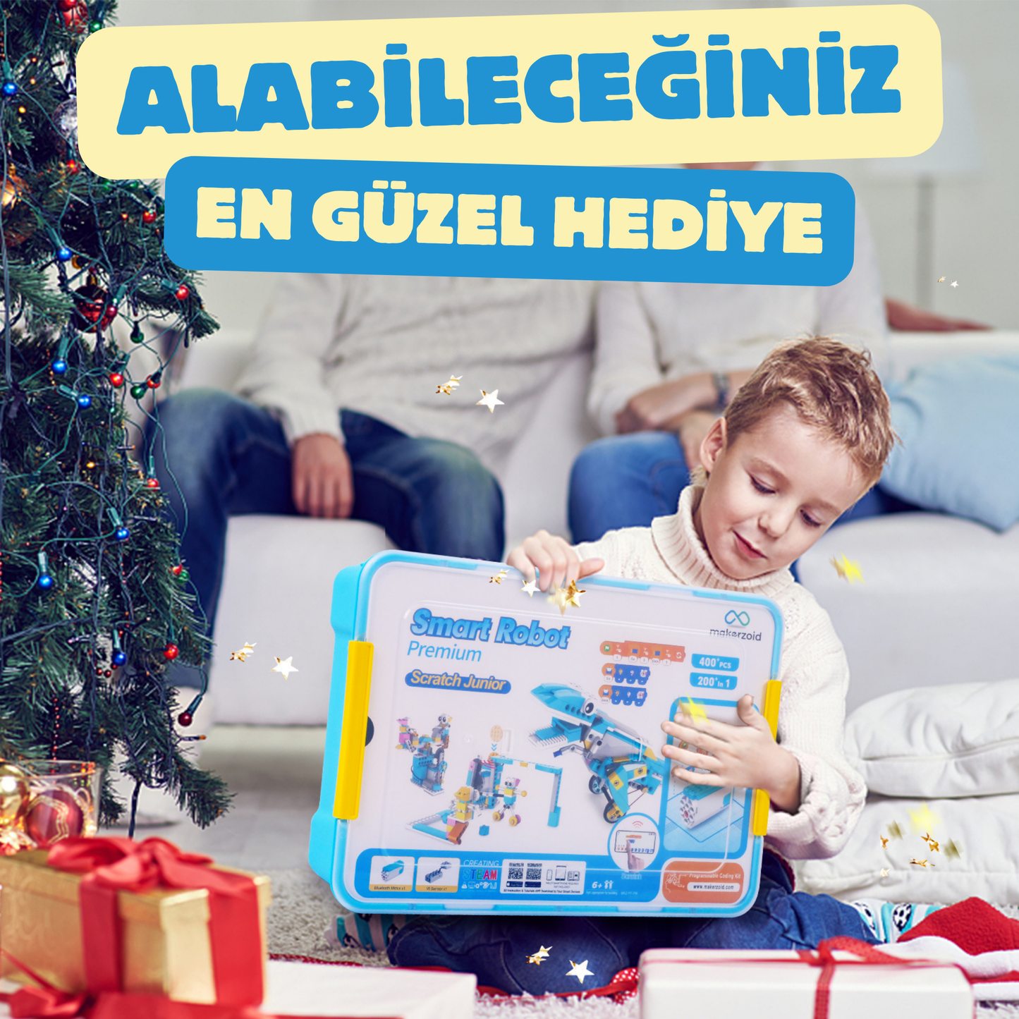 Makerzoid Smart Robot Premium 400 Parça 200+ Model Robot Kodlama Seti 6+ Yaş