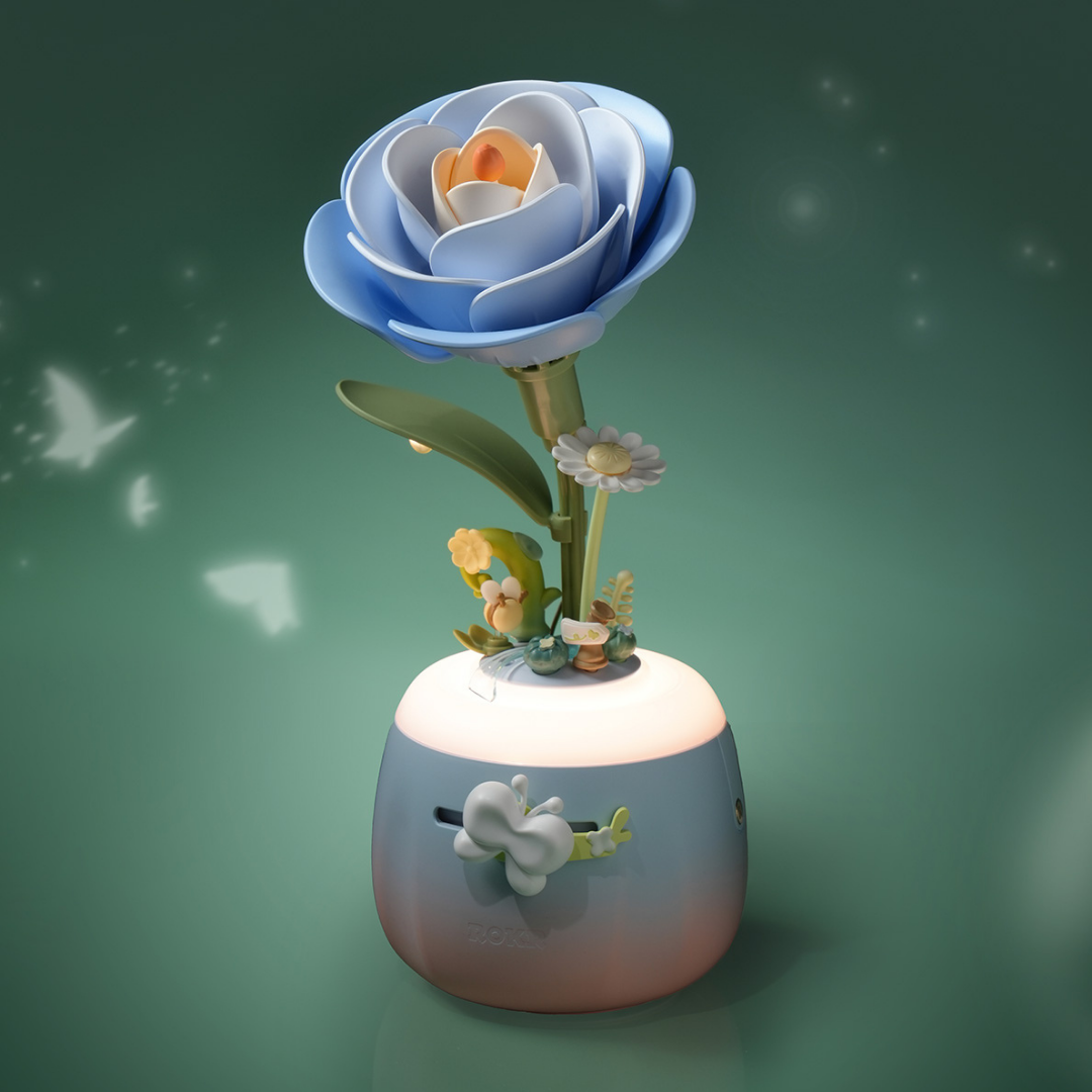 ROKR Floral Art | Camellia Lamp | DIY Wooden Puzzle & Ambient Light