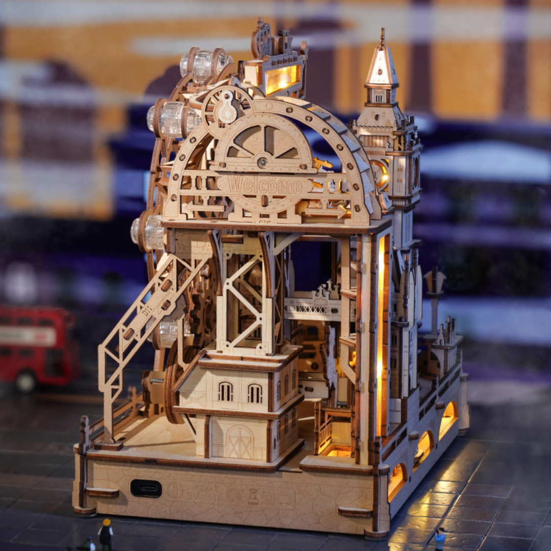 ROKR Marble Travel | London Edition | 3D Wooden Puzzle & Marble Run