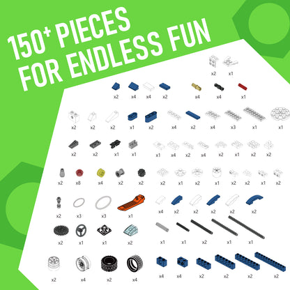 Makerzoid Fun Building Blocks for STEM | 150 Pieces, 30+ Models to Build!