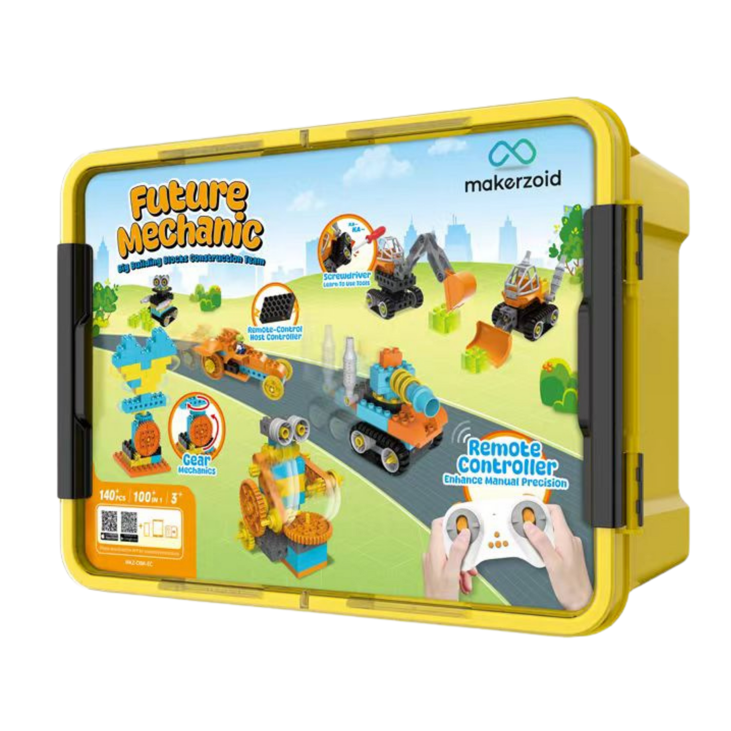 Future Mechanic – Big Building Blocks Construction Team 140 Parça 100 Model 3+ Yaş