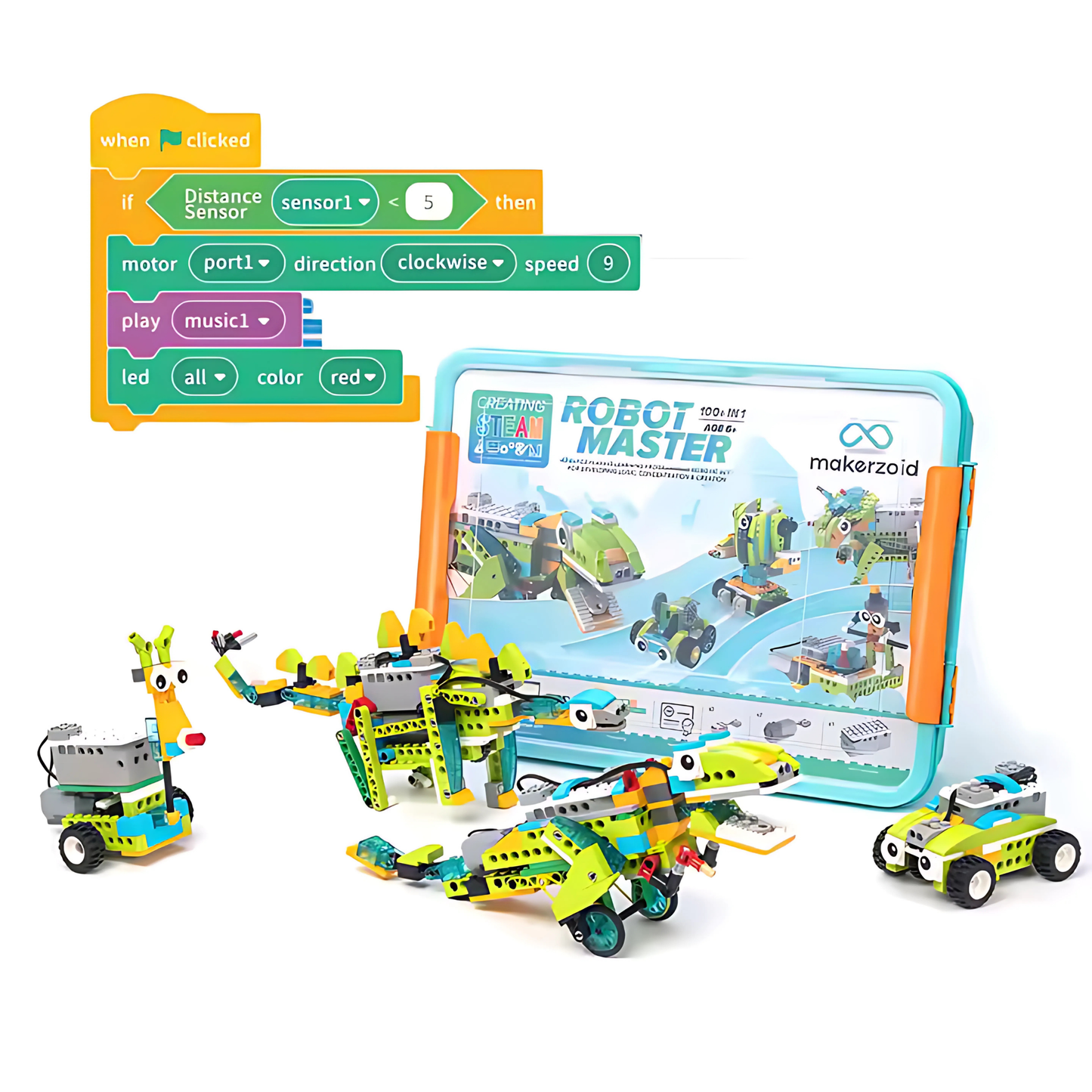 Makerzoid Robot Master Premium 600 Parça 300+ Model Robot Kodlama Seti 6+ Yaş