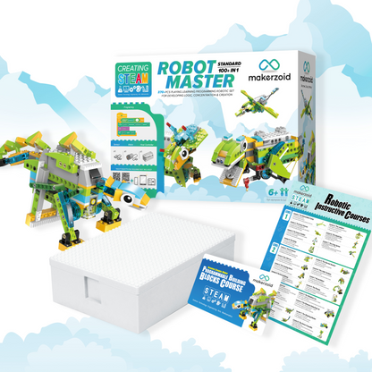 Makerzoid Robot Master Standard | 370 Pieces, 100+ Models | Robotics & Coding Kit for Ages 6+