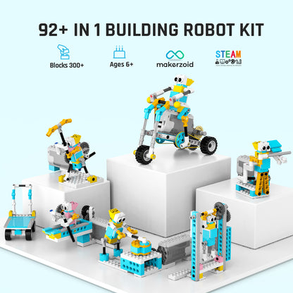 Makerzoid Smart Robot Standard | 300 Pieces, 72+ Models | STEM Coding & Robotics Kit for Ages 6+