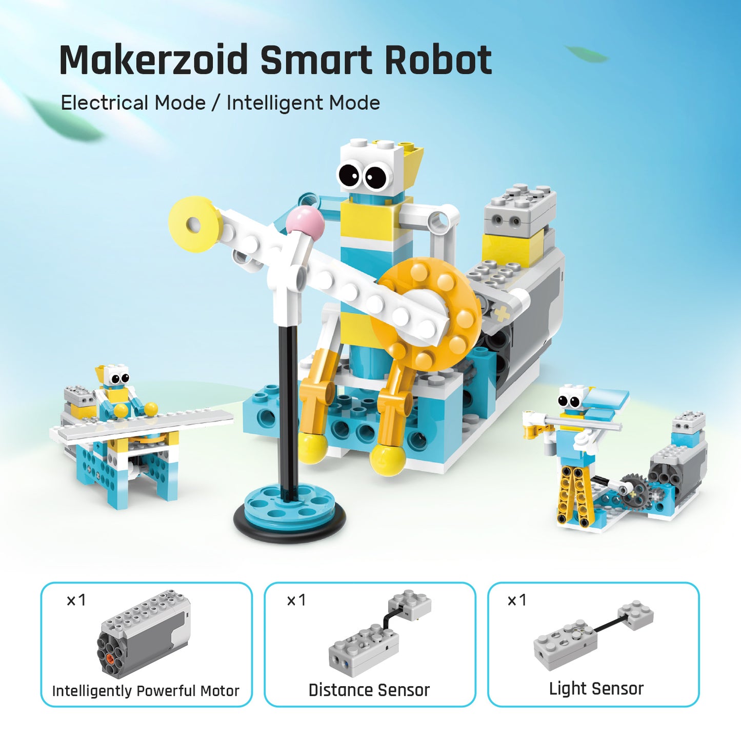 Makerzoid Smart Robot Standard | 300 Pieces, 72+ Models | STEM Coding & Robotics Kit for Ages 6+