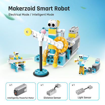 Makerzoid Smart Robot Standard | 300 Pieces, 72+ Models | STEM Coding & Robotics Kit for Ages 6+