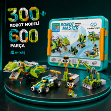 Makerzoid Robot Master Premium 600 parçalı, 300'den fazla robot modeli yapılabilen robotik kodlama seti